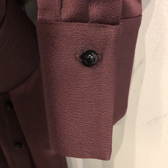 COPY - Equipment AW/19 Burgundy Satin Belted Buttoned Mini Dress - Picture 7 of 12